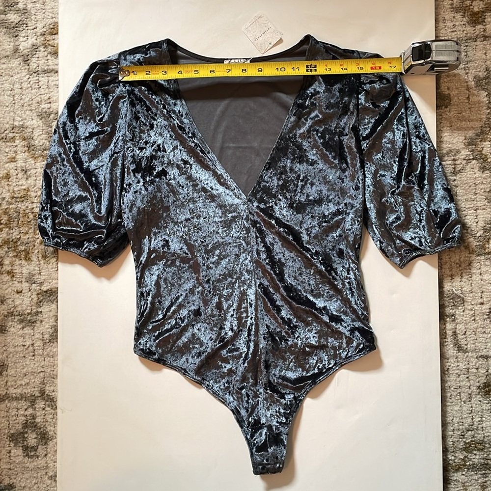 Free People Intimately Don’t You Wish Velvet Bodysuit in Black / Medium NWT - Picture 8 of 16